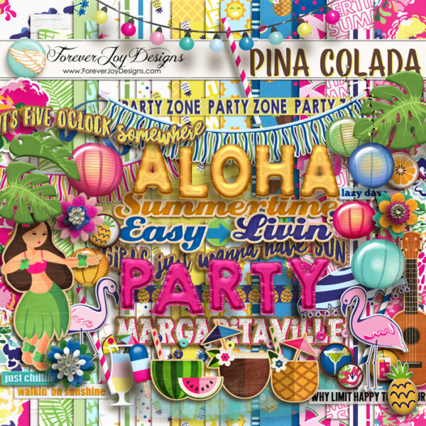Pina Colada Digital Scrapbooking Kit