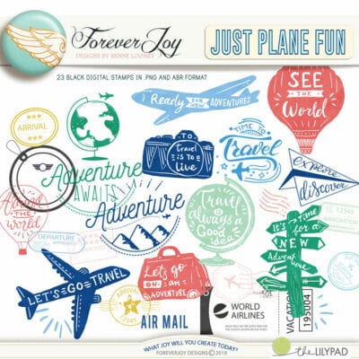 Just Plane Fun stamps and brush pack