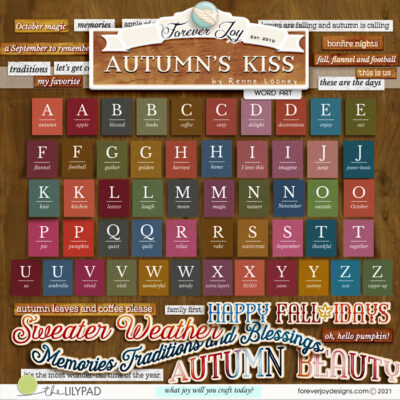 Autumn's Kiss Word Art