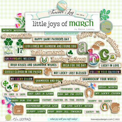 little joys of March word art pack