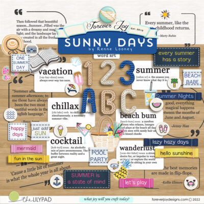 Sunny Days Word Art