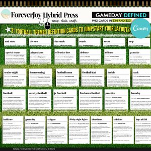 Game Day Defined | Canva Ready Printable Cards