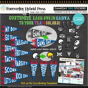 Game Day | Customizable Canva Football Stickers