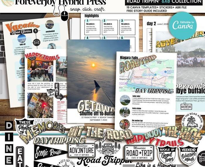 Road Trippin’ Scrapbook Canva&hellip;
